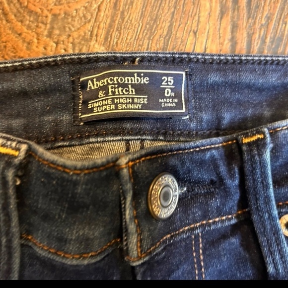 Abercrombie & Fitch Simone High Rise Super Skinny Distressed Size 25 0 R Jeans - Picture 5 of 7